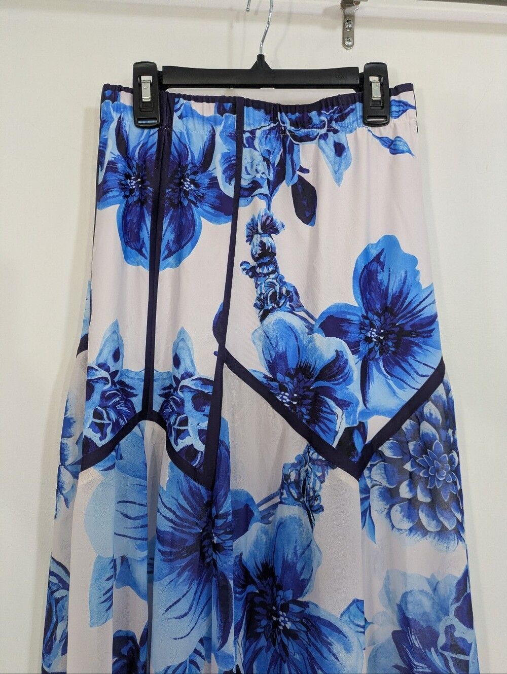 Flaxmaker Blue & White Floral Maxi Skirt - OS / XS / Small / Medium - Picture 3 of 6